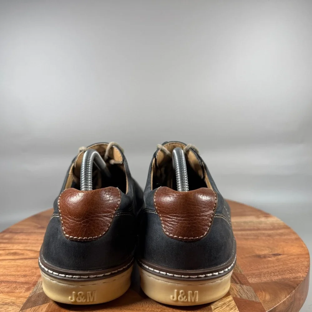 Johnston & Murphy McGuffey Plain Toe Navy Nubuck Leather Derby Shoes Mens 9M